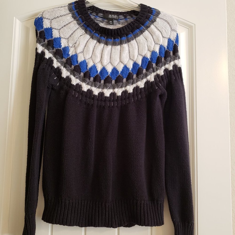 a.n.a. Blue/White/Black Sweater